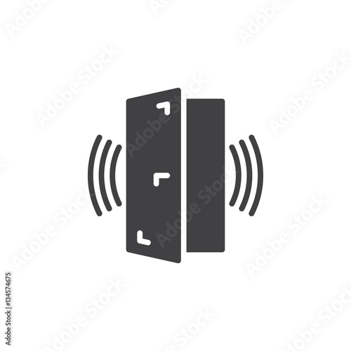 Door sensor alarm icon vector, filled flat sign, solid pictogram isolated on white. Symbol, logo illustration