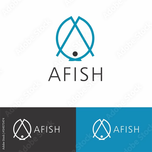 abstract fish logo technology