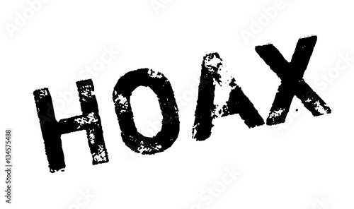Hoax rubber stamp. Grunge design with dust scratches. Effects can be easily removed for a clean, crisp look. Color is easily changed.