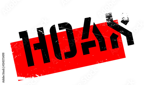 Hoax rubber stamp. Grunge design with dust scratches. Effects can be easily removed for a clean, crisp look. Color is easily changed.