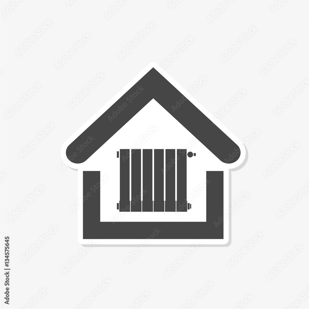 Radiator in house icon - vector Illustration Radiator in house icon - vector Illustration
