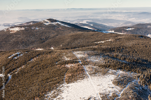 aerial view of the Czarna Gora mountain in  Poland photo