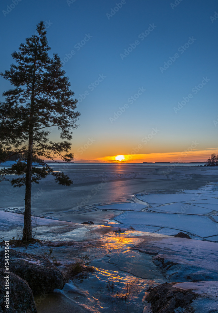 Freezing sea