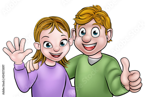 Cartoon Young Couple