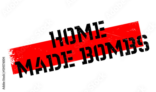 Home Made Bombs rubber stamp. Grunge design with dust scratches. Effects can be easily removed for a clean, crisp look. Color is easily changed.