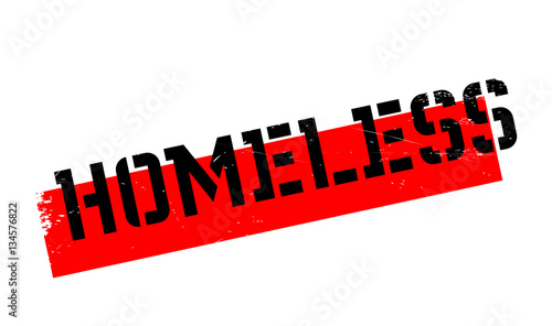 Homeless rubber stamp. Grunge design with dust scratches. Effects can be easily removed for a clean, crisp look. Color is easily changed.