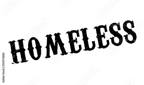 Homeless rubber stamp. Grunge design with dust scratches. Effects can be easily removed for a clean, crisp look. Color is easily changed.