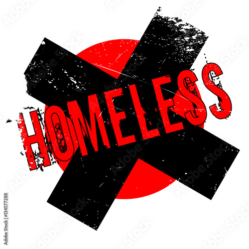 Homeless rubber stamp. Grunge design with dust scratches. Effects can be easily removed for a clean, crisp look. Color is easily changed.