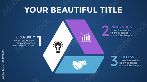 Vector circle arrows infographic, cycle diagram, triangle graph, presentation chart. Business concept with 3 options, parts, steps, processes.