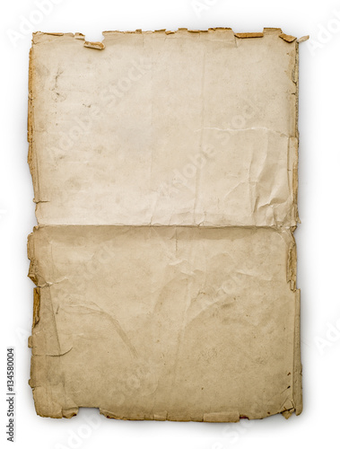 Old folded vintage paper sheet..