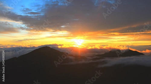 Epic time lapse 4K footage of Haleakala sunrise  in Maui, Hawaii