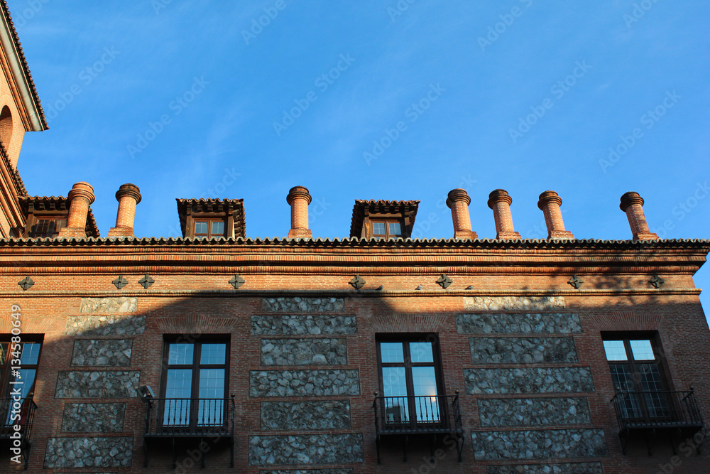 House of Seven Chimneys at Plaza del Rey in Madrid, Spain. One of the