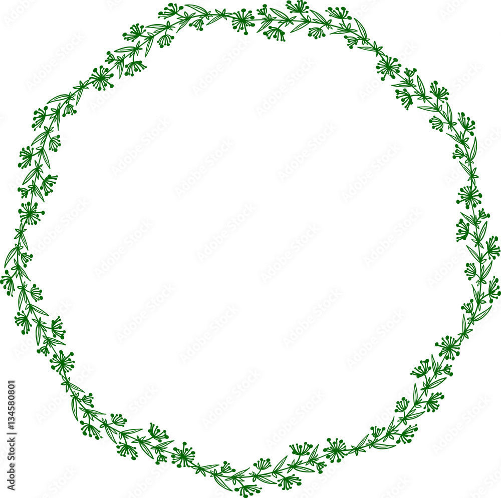 Green wreath isolated on white background. Green wreath isolated on white background.