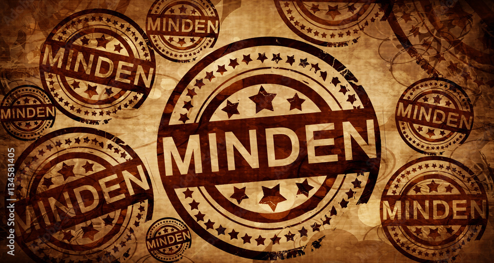 minden, vintage stamp on paper background