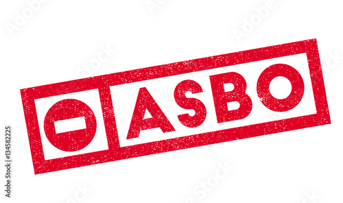 ASBO Anti-Social Behavior Order rubber stamp. Grunge design with dust scratches. Effects can be easily removed for a clean, crisp look. Color is easily changed.