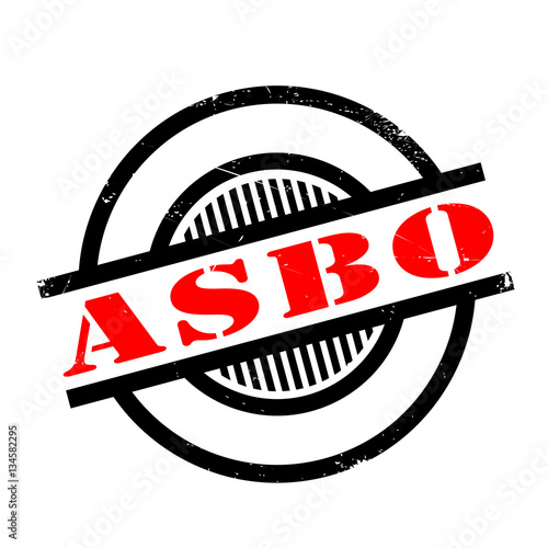 ASBO Anti-Social Behavior Order rubber stamp. Grunge design with dust scratches. Effects can be easily removed for a clean, crisp look. Color is easily changed.