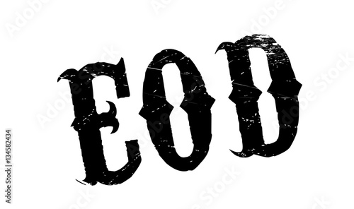 EOD rubber stamp. Grunge design with dust scratches. Effects can be easily removed for a clean, crisp look. Color is easily changed.