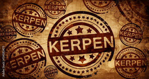 Kerpen, vintage stamp on paper background