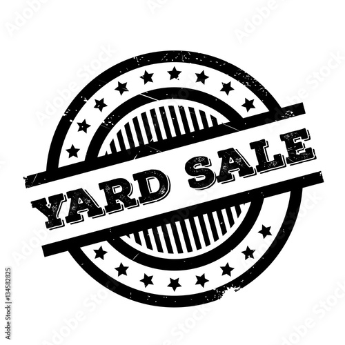 Yard Sale rubber stamp. Grunge design with dust scratches. Effects can be easily removed for a clean, crisp look. Color is easily changed.