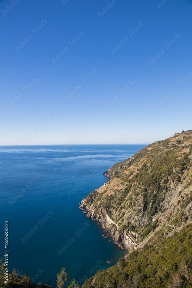 Cliff in Liguria, Italy.