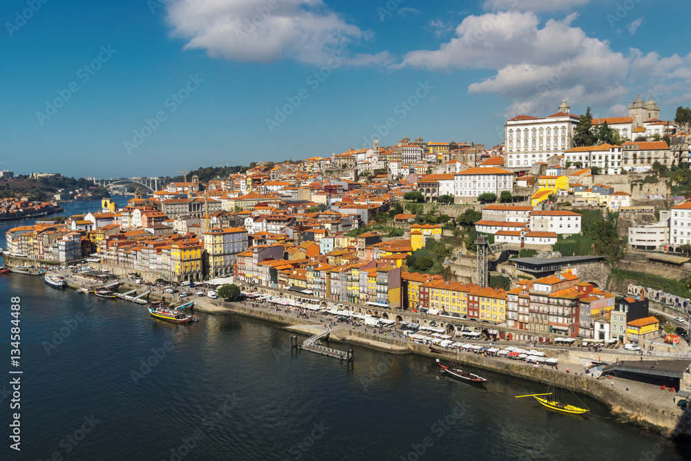 View of the city of Porto in Portugal, from the bridge of Don Luis