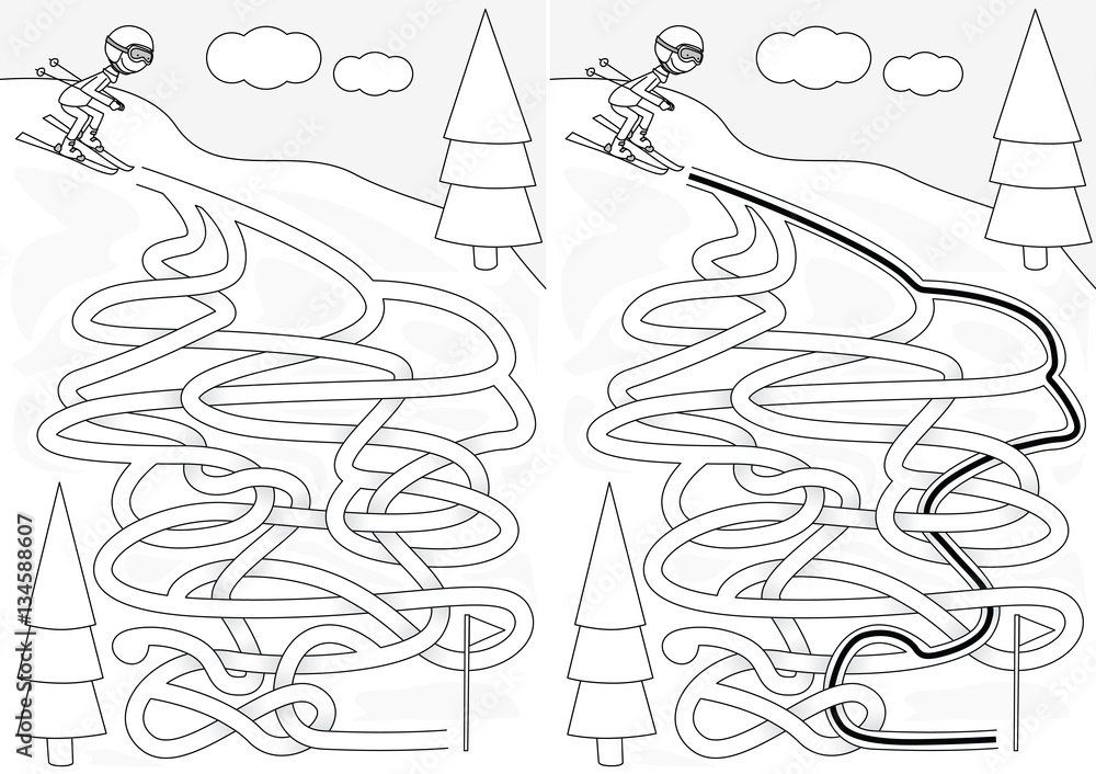 Obraz premium Skiing maze