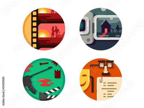 Genre cinema set icons