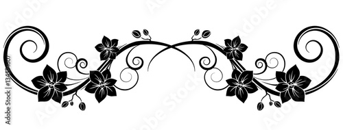 Orchids wall tattoo black