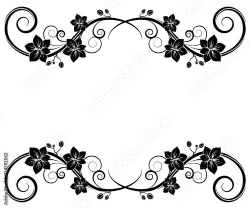 Fototapeta Naklejka Na Ścianę i Meble -  Orchids wall tattoo black