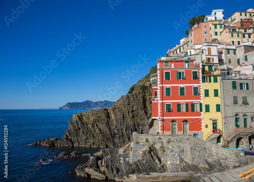Riomaggiore in Cinque Terre in Liguria, Italy.