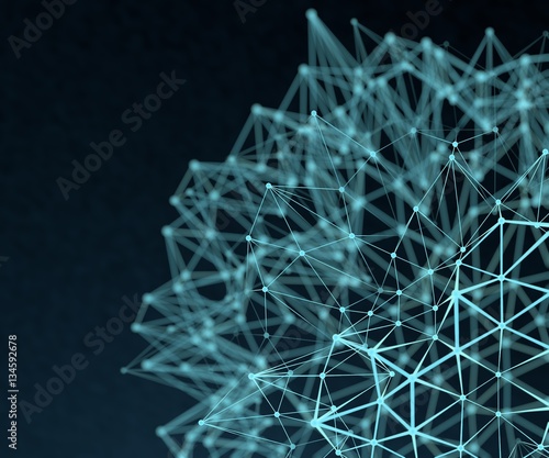3D illustration - Abstract nodal structure.
