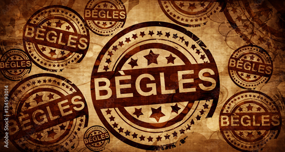 begles, vintage stamp on paper background