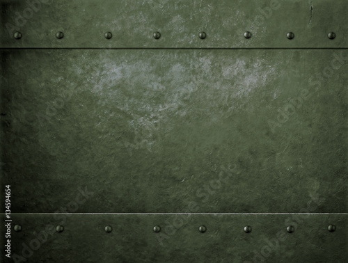 old metal green military background with rivets