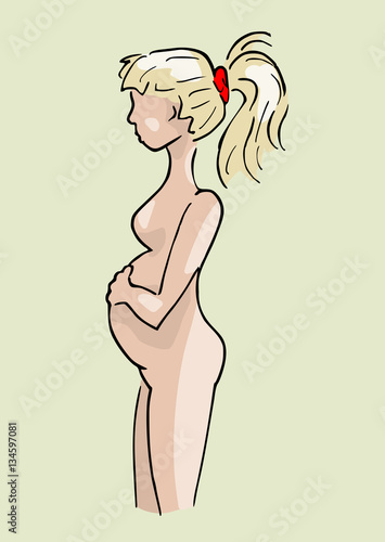 Silhouet van zwangere vrouw
