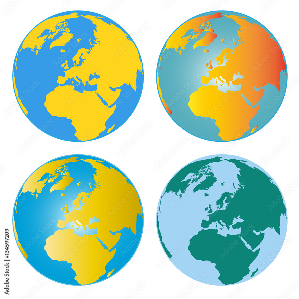 Four Colorful Earth Images Four Colorful Earth Images