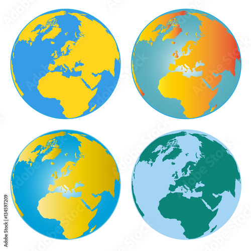 Four Colorful Earth Images 