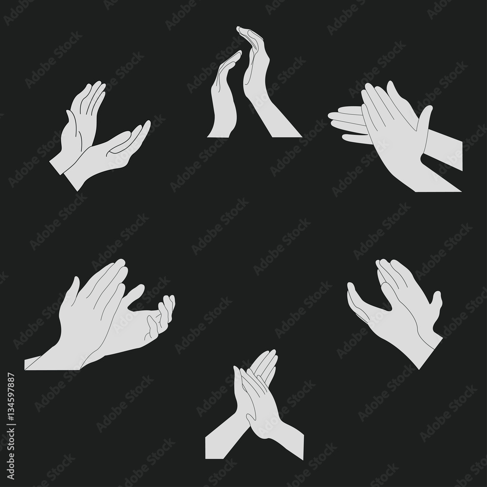 Obraz premium Applause set clapping hands
