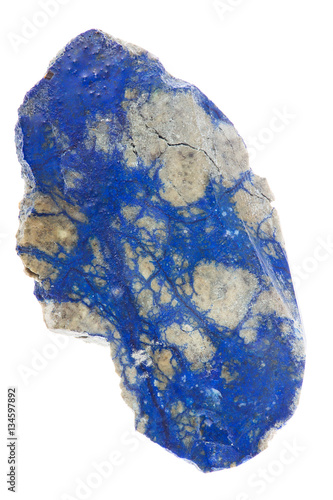isolated blue copper mineral azurite