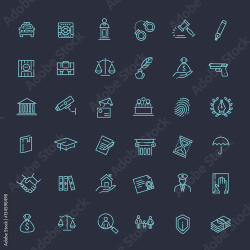 Legal, law and justice icon set
