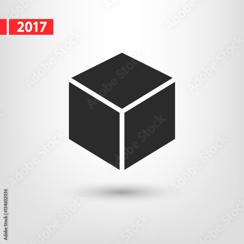 3d cube logo design icon, vector illustration. Flat design style