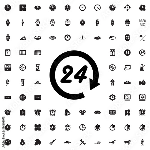 24 hours icon illustration