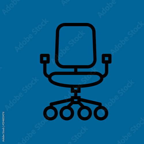 working chair icon flat disign