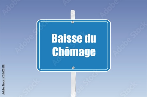 panneau baisse du chômage 