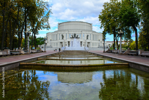 The National Academic Bolshoi Opera and Ballet Theatre of the Republic of Belarus, Minsk, October, fall, day, 