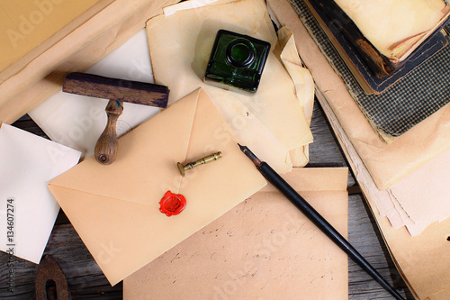 Fountain Pen and Ink Bottle - composing a letter