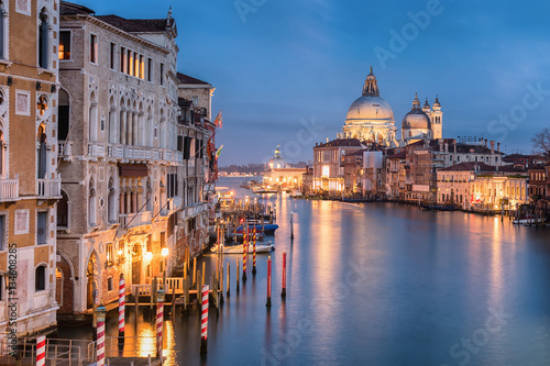 The Grand Canal in Venice at night