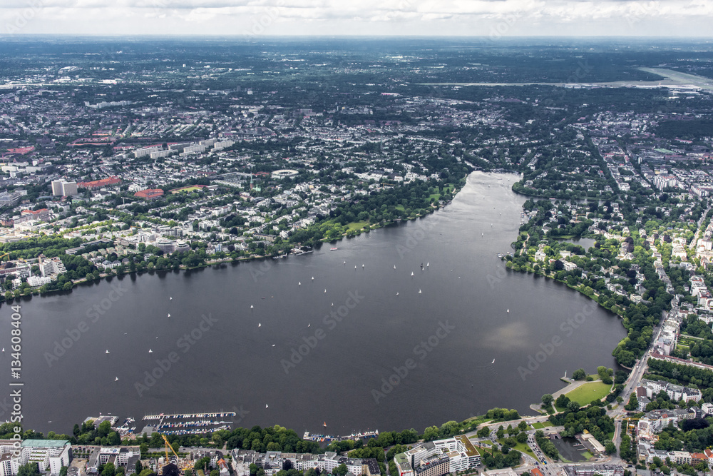 Fototapeta premium Hamburg - Germany Panorama from above
