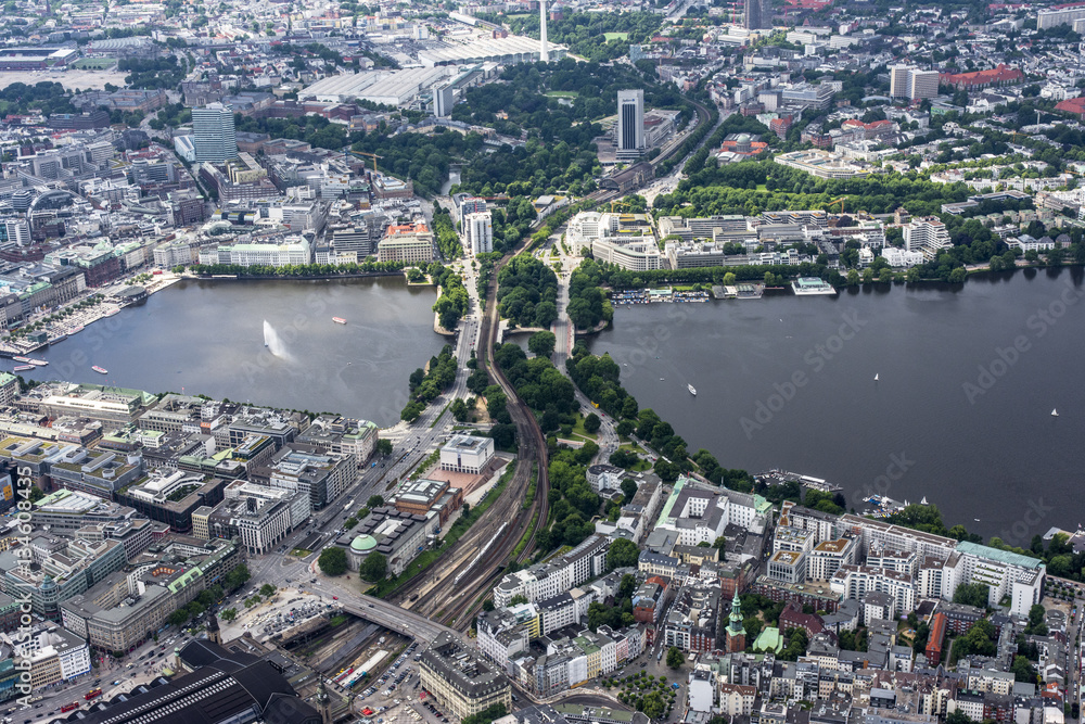 Obraz premium Hamburg - Germany Panorama from above