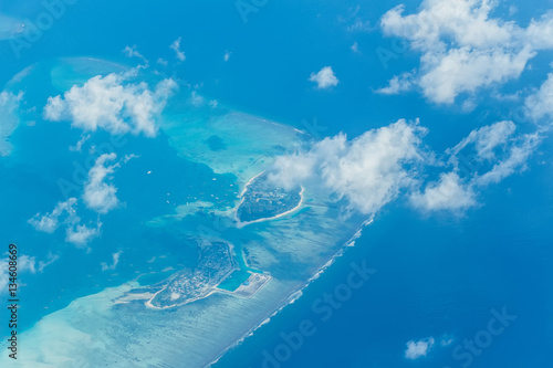 Aerial view on Maldives photo
