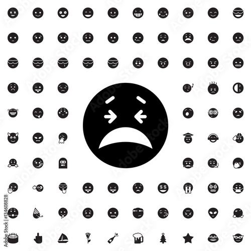 crying emoticon icon illustration